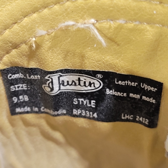 Justin Holland 10" Roper Boots Womens Size 9.5  White New - Picture 9 of 9